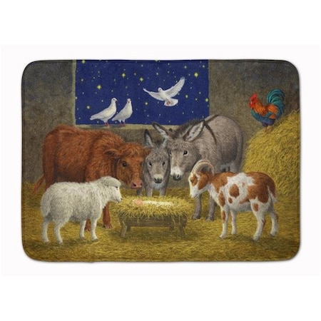 Carolines Treasures Carolines Treasures ASA2205RUG Animals Crib Nativity Christmas Scene Machine Washable Memory Foam Mat ASA2205RUG